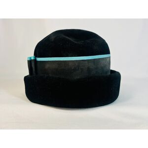 Vintage Union United Hatters Cap & Millinery Workers Black Turquoise Hat
